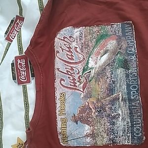 ⚜️  COLUMBIA Men's Long Sleeve Tee Cottage Red Sz L